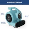 ALORAIR 600 CFM Air Mover Blower Fan for Industrial, Workshop, and Home Use - 3 Speeds, 5 Adjustable Angles and Daisy Chain - Ideal for Water Damage Restoration and Plumbing - GF600A Blue