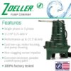 Zoeller Waste-Mate 267-0001 Sewage Pump, 1/2 HP Automatic – Heavy-Duty Submersible Sewage, Effluent or Dewatering Pump