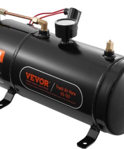 VEVOR 12V Air Compressor with Tank 0.8 Gallon/3 L, Train Horn Air Compressor, 120 psi Working Pressure Onboard Air Compressor System for Train Air Horns, Inflating Tires, Air Mattresses