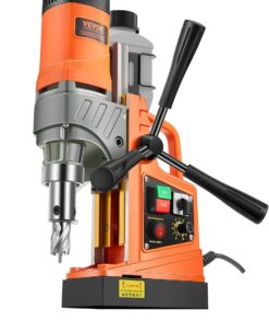 VEVOR Magnetic Drill, 1450W Motor 1.6 in Boring Diameter, 2810 lbf Portable Electric Mag Drill Press, with 2 Coring Bits, Variable Speed, Drilling Machine for Metal Surface, Home Improvement Industry