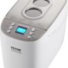 VEVOR Bread Maker, Dough Machine 15 Menus in 1, Non-Stick Ceramic Pan Automatic Breadmaker with Non-Gluten Setting, Whole Wheat Bread Making, Digital, Programmable, 3 Loaf Sizes, 3 Crust Colors, White