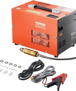 VEVOR PCP Air Compressor, 4500PSI/30Mpa Portable PCP Airgun Compressor with Built-in Converter & Fan Cooling System, DC12V/AC120V Manual-Stop Air Rifle, Paintball and Scuba Tank Compressor Pump
