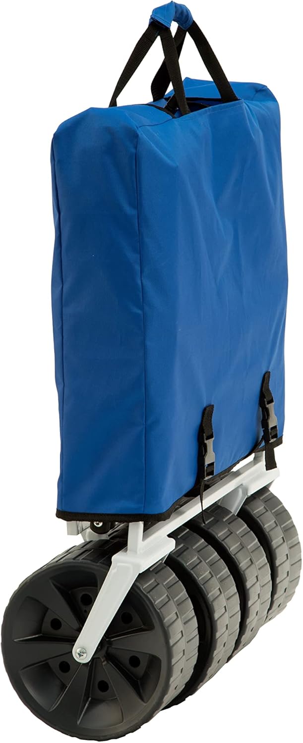 Mac Sports Heavy Duty Collapsible Folding All Terrain Utility Beach Wagon Cart, Blue/White Mac Sports Heavy Duty Collapsible Folding All Terrain Utility Beach Wagon Cart, Blue/White - Image 6
