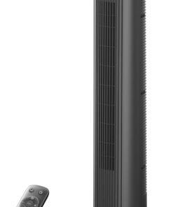 PELONIS 40 inch Bladeless Tower Fan for Bedroom, Standing Fan with Remote Control, 26ft/s, 90° Oscillation, 3 Speed Settings, 27 Db, 3 Modes, 15-Hour Timer, LED Display, Fan that Blows Cold Air, Grey