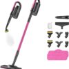 Schenley Steam Mop Cleaner with Detachable Handheld Steamer for Cleaning Hardwood, Laminate Floor, Tiles and Grout, with 14-in-1 Multi-purpose Accessories and Washable Microfiber Pads