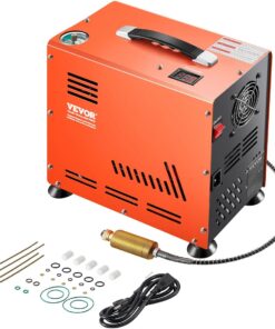 VEVOR PCP Air Compressor, 800W Dual-Cylinder PCP Airgun Compressor 4500PSI/30Mpa with Built-in Fan Cooling System, Auto-Stop | Oil Free Paintball Tank Compressor for Air Rifle, Scuba Diving Bottle