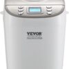 VEVOR Bread Maker, Dough Machine 15 Menus in 1, Non-Stick Ceramic Pan Automatic Breadmaker with Non-Gluten Setting, Whole Wheat Bread Making, Digital, Programmable, 3 Loaf Sizes, 3 Crust Colors, White