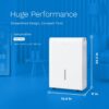 hOmeLabs Dehumidifier 7,000 Sq Ft 50 Pint (MAX 120 Pint at 95°F, 90% RH) | WIFI + Upgraded Advanced Humidity & Moisture Control, Quiet, Efficient, Auto Shut-off, Ideal for Home, Basement, Office