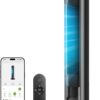 MORENTO Tower Fan for Bedroom, 36" Smart Standing Fan with WiFi APP Voice Control, 4 Modes 4 Speeds, 90° Oscillating, 12H Timer & 25dB Ultra Quiet Safe Bladeless Floor Fan with Remote, Black, 1 Pack