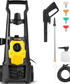 VEVOR Electric Pressure Washer, 2000 PSI 1.76 GPM, Portable Cleaner with 20ft Hose, Foam Cannon & 4 Nozzles for Cars, Patios, Fences - ETL Listed