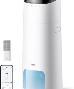 DREO 16L Smart Humidifier Large Room 1000 ft², 130H Runtime, 30dB, Top Fill | Auto Mode, Remote/Touch/Voice & APP Control, Clean Tank Technology, RGB Light, Cool Mist Humidifiers 755S for Bedroom, White
