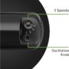 Holmes 12 Inch Oscillating Table Fan 3 Speeds 75 Degree Wide Angle Oscillation Adjustable 15 Degree Tilt Quiet Operation Home Office Bedroom Kitchen Black