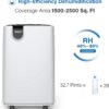 Yaufey 31 Pint Dehumidifier for Basement Home 2500 Sq. Ft. with Drain Hose | Continuous Drain & Water Tank, Intelligent Humidity Control, Quiet Operation, Auto Shut Off, 24H Timer for Home Whole House