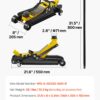 VEVOR 2.5 Ton Low Profile, Heavy-Duty Steel Racing Floor Jack with Single Piston Lift Pump, Lifting Range 3.35"-14.96"