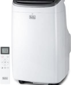 BLACK+DECKER Portable Air Conditioner, 9,000 BTU, BPACT08WT, White | 5,300 BTU SACC for Rooms up to 400 Sq. Ft., 3-in-1 Portable AC, Fan and Dehum with Follow Me Remote Control and Window Kit