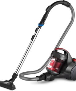 Eureka Bagless Canister Vacuum Cleaner, Lightweight Vac for Carpets and Hard Floors, Red, Whirlwind NEN110D