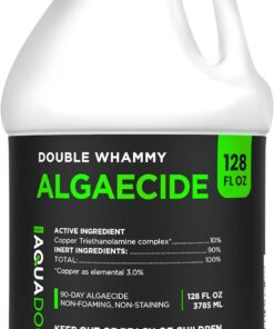 Copper Pool Algaecide for Swimming Pools - 128 oz - 90 Day Algaecide for Inground & Above Ground Pools, Helps Prevent & Remove Green, Mustard, Black Algae - AquaDoc
