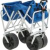 Mac Sports Heavy Duty Collapsible Folding All Terrain Utility Beach Wagon Cart, Blue/White Mac Sports Heavy Duty Collapsible Folding All Terrain Utility Beach Wagon Cart, Blue/White
