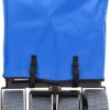 MacSports All Terrain Beach Wagon with Side Table|Heavy Duty Collapsible Folding Cart with Large Wheels for Beach Day, Picnic, Camping,Outdoor Activities | Blue/Black