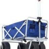 Mac Sports Heavy Duty Collapsible Folding All Terrain Utility Beach Wagon Cart, Blue/White Mac Sports Heavy Duty Collapsible Folding All Terrain Utility Beach Wagon Cart, Blue/White