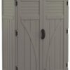 Suncast Outdoor Storage Cabinet Waterproof Resin Vertical Outdoor Storage Shed (54 cu. ft.) for Patio, Garden Tools, Cushions, & Equipment. Weatherproof Plastic Multi-Wall Design, Capacity Made in USA