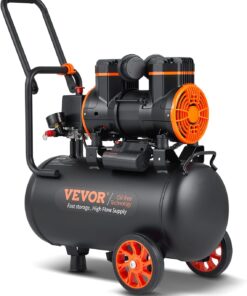 VEVOR 6.3 Gallon Air Compressor, 2 HP 3.35 CFM@90PSI Air Compressors with Max. 116PSI Pressure, Oil Free Compressor Tank for Auto Repair, Tire Inflation, Spray Painting, Woodwork Nailing