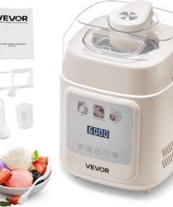 VEVOR Upright Automatic Ice Cream Maker with Built-in Compressor, 1 Quart No Pre-freezing Gelato Maker & Frozen Yogurt Machine, 4 Modes Electric Sorbet-Maker, Compressor Ice Cream Machine for Home