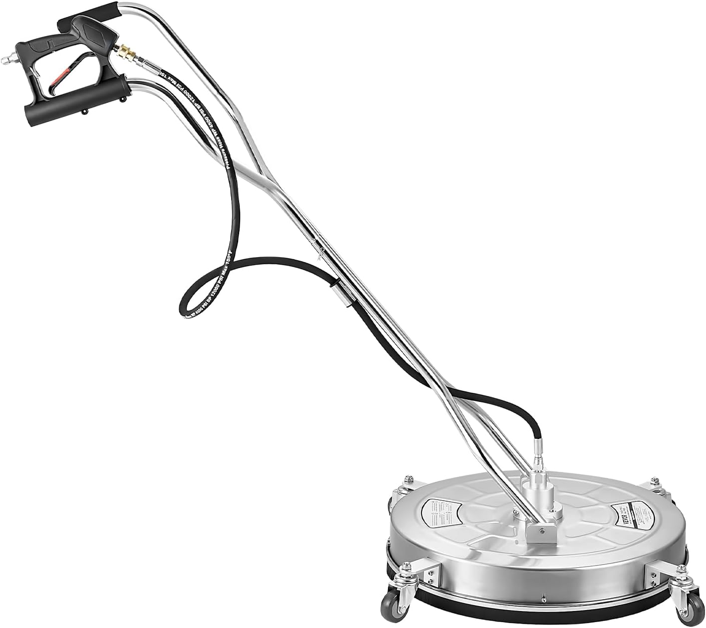 VEVOR 24 Inch Pressure Washer Surface Cleaner, 4000 PSI Stainless Steel Attachment with 4 Wheels, 2 Nozzles, 3/8 Inch Quick Connect and Dual Handle for Concrete, Patio, Sidewalk VEVOR 24 Inch Pressure Washer Surface Cleaner, 4000 PSI Stainless Steel Attachment with 4 Wheels, 2 Nozzles, 3/8 Inch Quick Connect and Dual Handle for Concrete, Patio, Sidewalk - Image 8