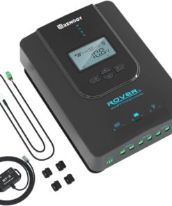 Renogy Solar Charge Controller (Bluetooth) -Rover 30A 12V24V Auto DC Input MPPT Charge Controllers for Solar Panels Adjustable LCD for Gel Sealed Flooded Lithium Batteries