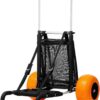 VEVOR Beach Dolly with Big Wheels for Sand, 29.9" x 15.4" Cargo Deck, w/ 12" Solid Wheels, 165LBS Loading Capacity Folding Sand Cart & 27" to 44.7" Adjustable Height, Heavy Duty Cart for Beach