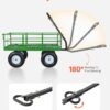 VEVOR Steel Garden Cart, 1200 lbs Heavy Duty Pullable Garden Wagon Yard Cart, 2 in 1 Outdoor Metal Utility Wagon Yard Trailer with 13" All Terrain Tires, Mesh Detachable Sides and 180° Rotating Handle