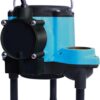 Little Giant 6-CIA 115 Volt, 1/3 HP 2760 GPH Cast Iron Submersible Sump Pump with Extended Leg Kit and Integral Diaphragm Switch, 10-Ft. Cord, Blue, 506162