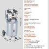VEVOR 13-Gallon Air Compressor, 2HP, 4.6 SCFM@90PSI, Oil-Free Tank, 66dB Quiet Operation, Ideal for Tire Inflation, Woodworking, Auto Repairs, and Spray Painting (Maximum Pressure 125 PSI)