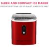 Frigidaire EFIC103 Ice Maker Machine Heavy Duty, 26lb Ice per Day, Red Stainless Steel