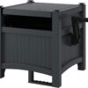 Suncast Garden Hose Hideaway Storage Reel Box, Cyberspace Grey – Resin Outdoor Container, Holds up to 100 Feet of 5/8 Inch Standard Vinyl Water Line – No Assembly Required Suncast Garden Hose Hideaway Storage Reel Box, Cyberspace Grey – Resin Outdoor Container, Holds up to 100 Feet of 5/8 Inch Standard Vinyl Water Line – No Assembly Required