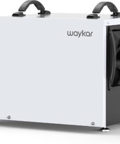 Waykar 125 Pint Crawl Space Dehumidifier with Drain Hose for Basements, Commercial & Water Damage Spaces up to 6500 Sq. Ft., Compact, Strong Dehumidification, 5-Year Quality Coverage