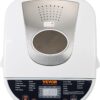 VEVOR Bread Maker, 19-in-1 2LB Dough Machine, Nonstick Ceramic Pan Automatic Breadmaker with Gluten Free Setting, Whole Wheat Bread Making, Digital, Programmable, 3 Loaf Sizes, 3 Crust Colors, White