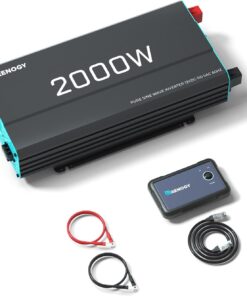 Renogy Inverter P2 2000W Pure Sine Wave Inverter 12V DC to 110V AC Converter, Off-Grid Solar Power Inverters for Vehicles, Truck, RV, Home, with Built-in 5V/2.1A USB / Hardwire Port, Remote Controller