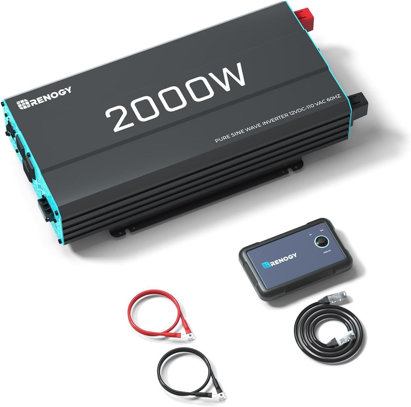 Renogy Inverter P2 2000W Pure Sine Wave Inverter 12V DC to 110V AC Converter, Off-Grid Solar Power Inverters for Vehicles, Truck, RV, Home, with Built-in 5V/2.1A USB / Hardwire Port, Remote Controller Renogy Inverter P2 2000W Pure Sine Wave Inverter 12V DC to 110V AC Converter, Off-Grid Solar Power Inverters for Vehicles, Truck, RV, Home, with Built-in 5V/2.1A USB / Hardwire Port, Remote Controller
