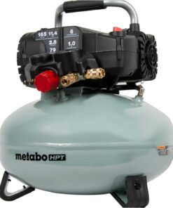 Metabo HPT Pancake Air Compressor, 6-Gallon 165PSI, Portable Air Compressor with 1.0 HP Oil-Free High Efficiency Motor, Lihghtweight, Quick Couplers for Fast Tool Changes, EC711S