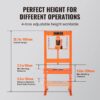 VEVOR Hydraulic 6 Ton H-Frame Garage Floor Adjustable Shop Press with Plates, 6T, Orange