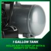 Metabo HPT Quiet Air Compressor, Portable 1 Gallon Oil-Free Air Compressor, Ultra-Quiet Operation at 59 dB, Universal Quick Coupler for Fast Tool Changes, Compact and Lightweight, EC28M