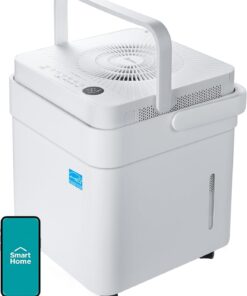 Midea Cube 20 Pint Dehumidifier for Basement, Up to 1,500 Sq. Ft. dehumidifier with drain hose, ENERGY STAR Certificated, Smart Control, Compatible with Alexa, White