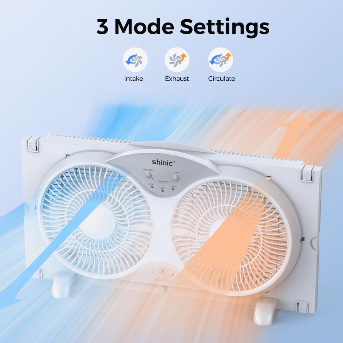 shinic Window Fan, 2026 Updated Quiet Window Exhaust Fan. Reversible Airflow, 9" Blades, Full Remote Control, 3 Functions 3 Speeds. Adjustable Width 23.8"-37", for Bathroom & Kitchen, ETL Certified shinic Window Fan, 2026 Updated Quiet Window Exhaust Fan. Reversible Airflow, 9" Blades, Full Remote Control, 3 Functions 3 Speeds. Adjustable Width 23.8"-37", for Bathroom & Kitchen, ETL Certified - Image 4