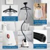 SALAV GS18 Full-Size Clothes Steamer - 1500W Power, 1.8L Water Tank, 60-Min Garment Steam, Iron Clothing, Adjustable Pole & Wheels for Easy Storage, Professional Standing Steamer for Clothes, White