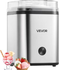 VEVOR Ice Cream Maker, 2.11 Qt. Large Capacity, Electric Automatic Ice-Cream Machine, with Easy Operation & Cleaning, Stainless Steel Shell, for Homemade Frozen Yogurt, Fruit Sorbet, Gelato, Silver