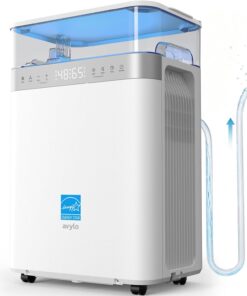 avylo Dehumidifier for Basement with Pump and Hose, Max 90 Pints/D, White | Energy Star Most Efficient 2025,5000 Sq.Ft Dehumidifier,Top Mounted 2.11Gal Tank,3 Drainage Option,Auto Shut Off,Auto Defrost