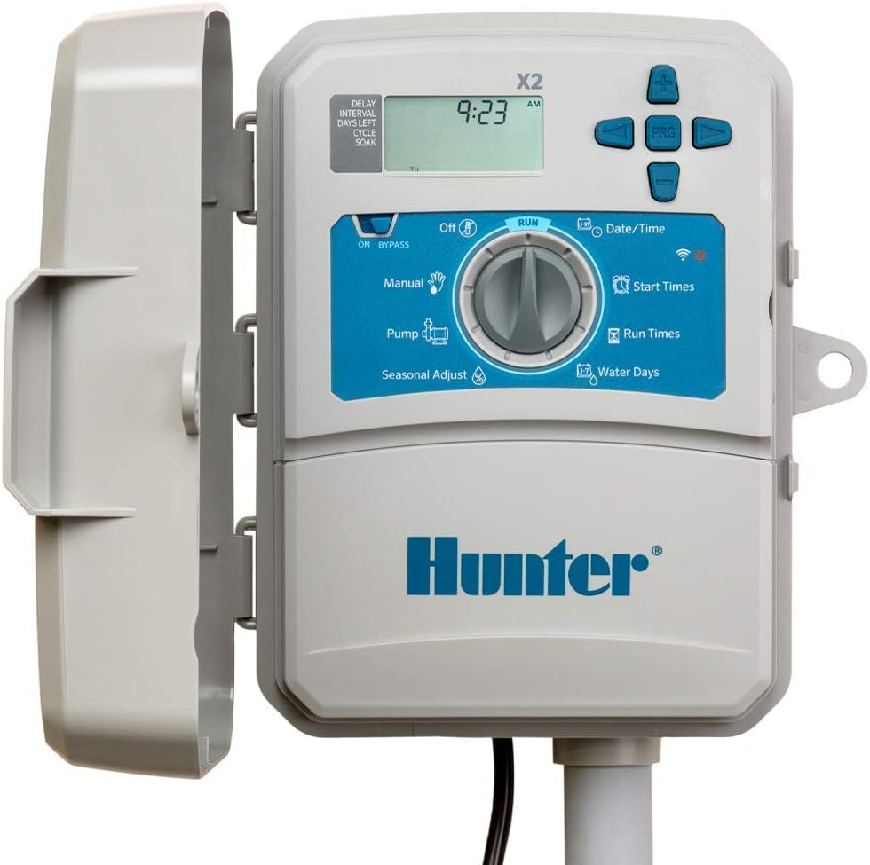 Hunter Hydrawise X2 8 Zone Sprinkler Controller, Outdoor Irrigation Timer for Lawn and Garden, Weather Based Scheduling, Cycle and Soak, Smart Controller Ready with Optional WiFi Module Hunter Hydrawise X2 8 Zone Sprinkler Controller, Outdoor Irrigation Timer for Lawn and Garden, Weather Based Scheduling, Cycle and Soak, Smart Controller Ready with Optional WiFi Module