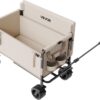 VEVOR 3-in-1 550lbs/220L Large Collapsible Folding Wagon, Convert to Bench, Foldable Beach Wagon with Wheels for Sand, Outdoor Utility Wagon for Groceries, Camping, Sports, Shopping