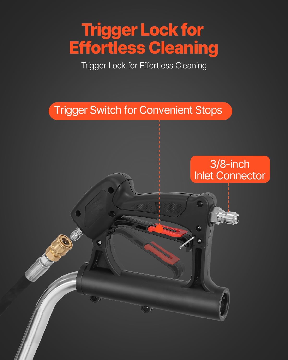 VEVOR 24 Inch Pressure Washer Surface Cleaner, 4000 PSI Stainless Steel Attachment with 4 Wheels, 2 Nozzles, 3/8 Inch Quick Connect and Dual Handle for Concrete, Patio, Sidewalk VEVOR 24 Inch Pressure Washer Surface Cleaner, 4000 PSI Stainless Steel Attachment with 4 Wheels, 2 Nozzles, 3/8 Inch Quick Connect and Dual Handle for Concrete, Patio, Sidewalk - Image 3